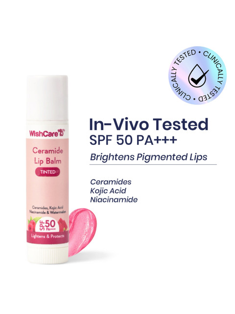 WishCare Ceramide Tinted Lip Balm SPF50 PA+++ for Women & Men - 5g