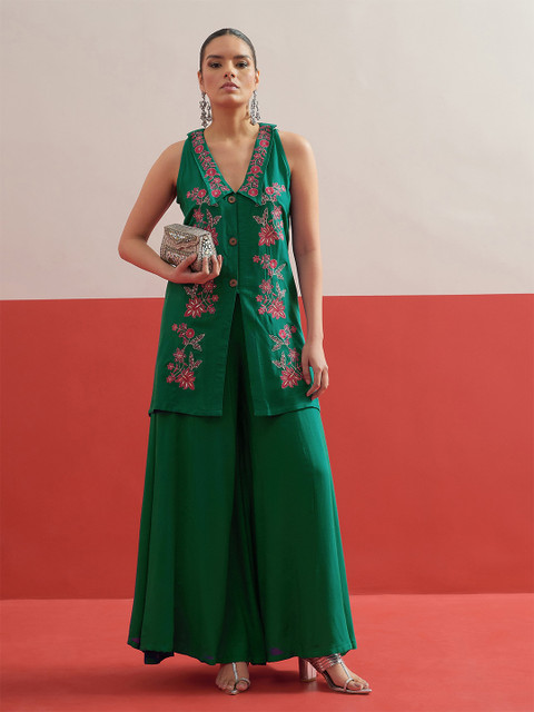 Shae by SASSAFRAS Bohemian Embroidered Top with Palazzos