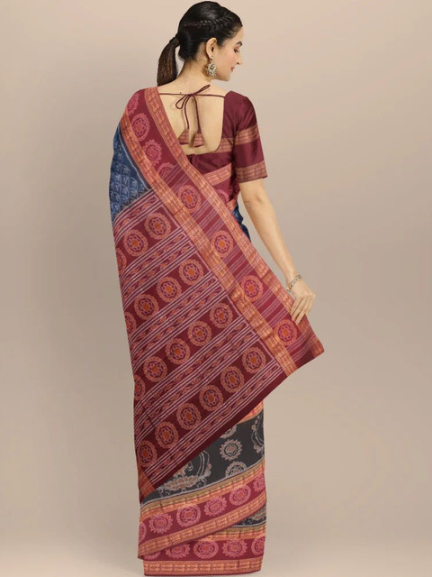 HERE&NOW Ethnic Motifs Pure Cotton Handloom Core Saree - Image 2