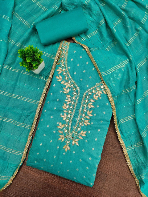 Panzora Embroidered Unstitched Dress Material - Image 2