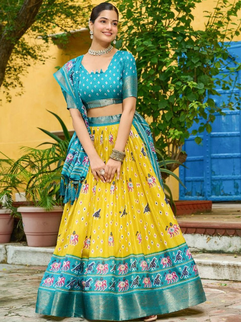 VASTRYN Ready to Wear Lehenga & Unstitched Blouse With Dupatta - Image 3