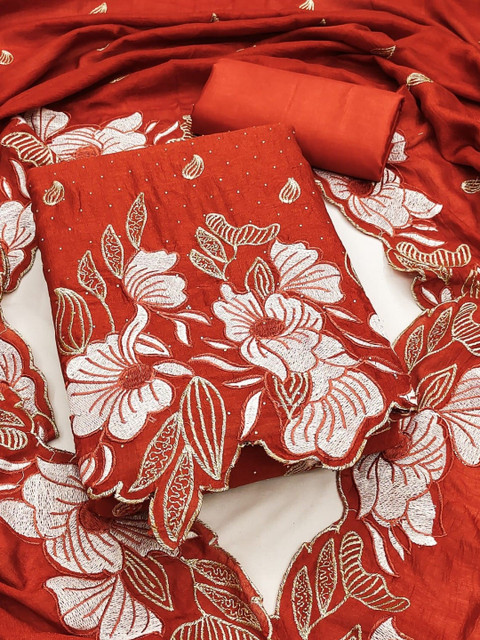 LeeliPeeri Designer Embroidered Unstitched Dress Material