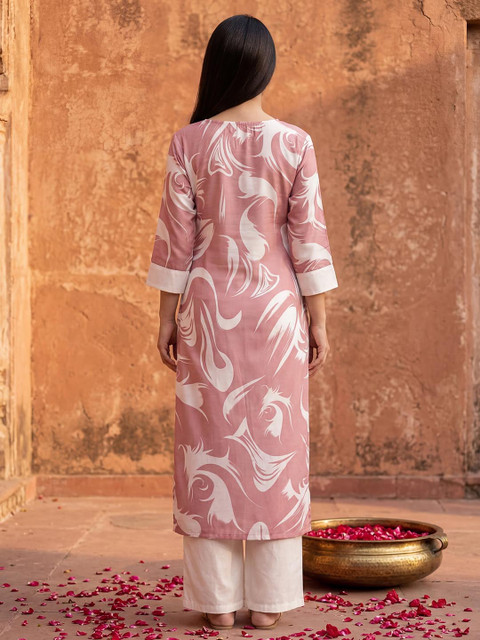 SZN Women Printed Regular Kurta with Palazzos - Image 5