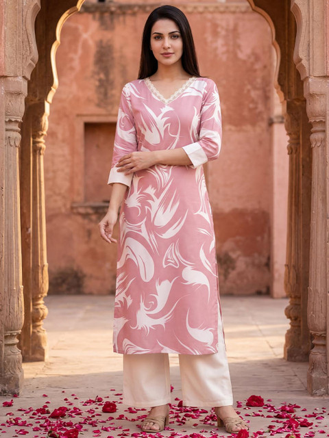 SZN Women Printed Regular Kurta with Palazzos - Image 6