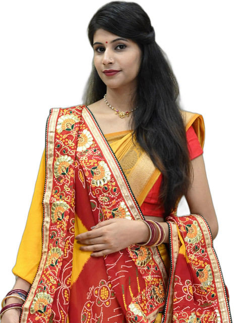 Ranisatiya creation Bandhani Printed Dupatta With Gotta Patti - Image 5