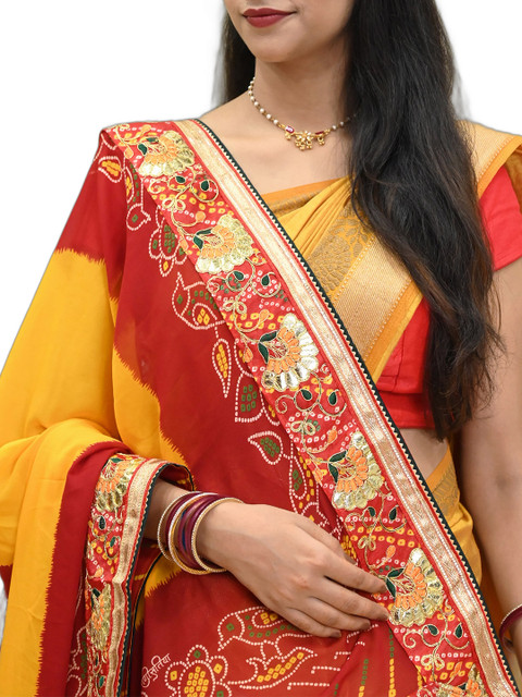 Ranisatiya creation Bandhani Printed Dupatta With Gotta Patti - Image 2