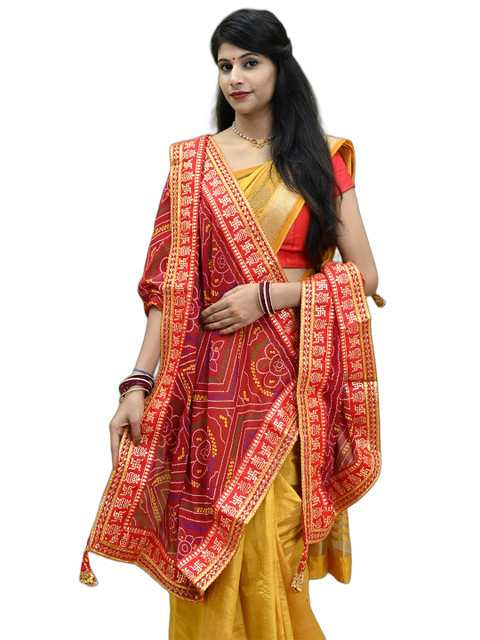 Ranisatiya creation Bandhani Printed Sequinned Dupatta - Image 3