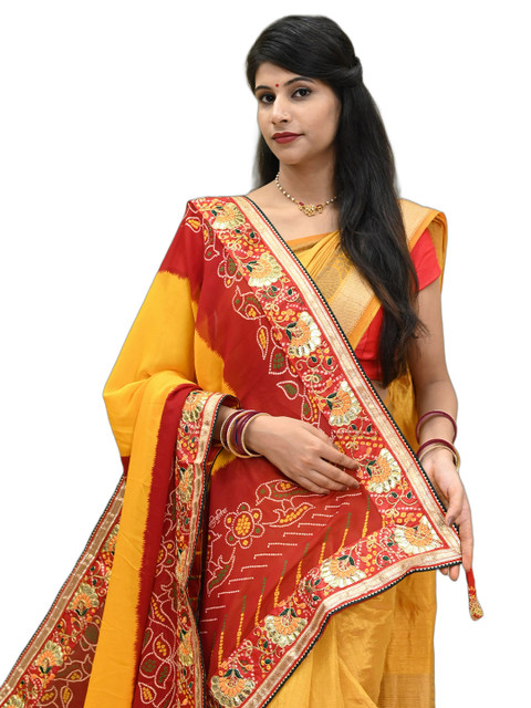 Ranisatiya creation Bandhani Printed Dupatta With Gotta Patti - Image 4