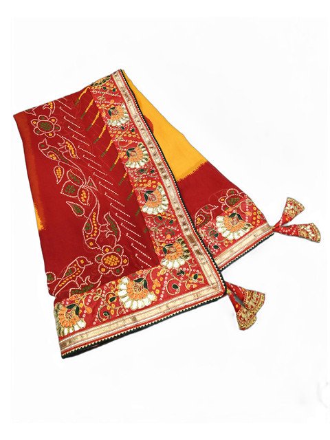 Ranisatiya creation Bandhani Printed Dupatta With Gotta Patti - Image 6