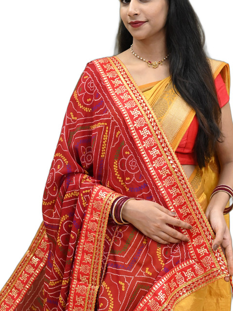 Ranisatiya creation Bandhani Printed Sequinned Dupatta - Image 2