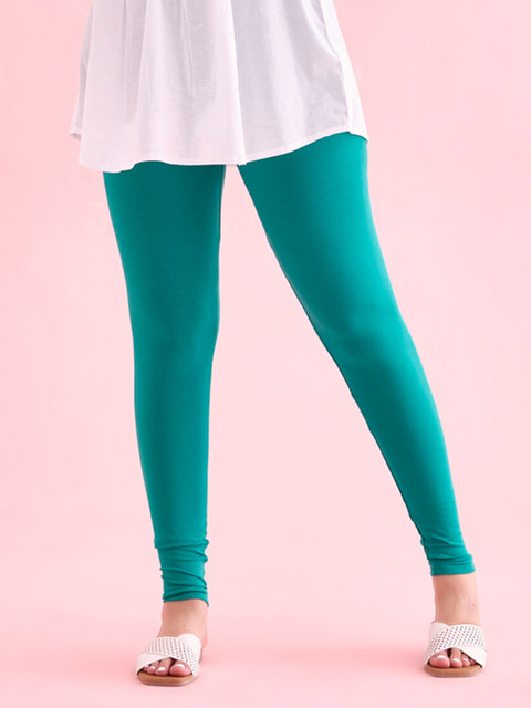 Go Colors Women Green Solid Ankle-Length Leggings