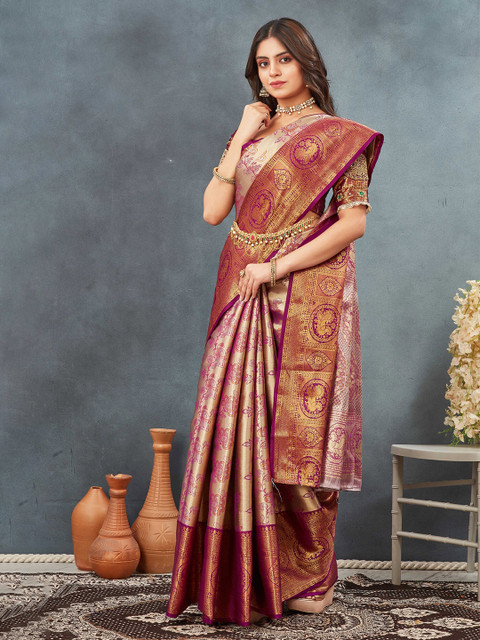 Tankori Woven Design Zari Dharmavaram Saree - Image 2