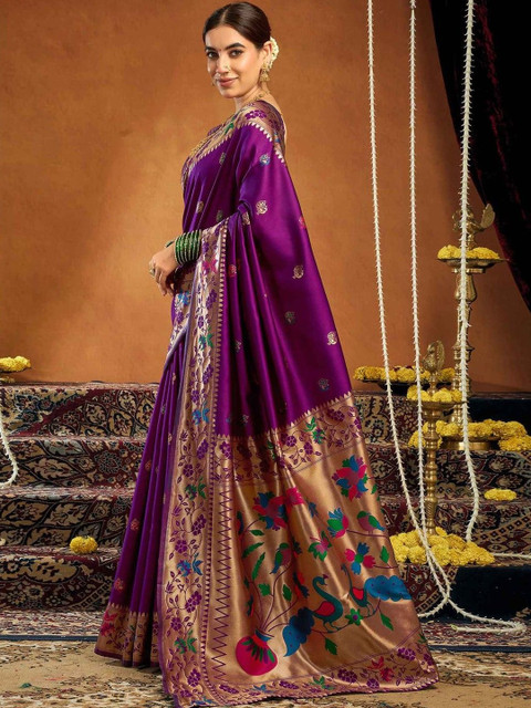 K 5 Fashion Embellished Zari Art Silk Fusion Kanjeevaram Saree