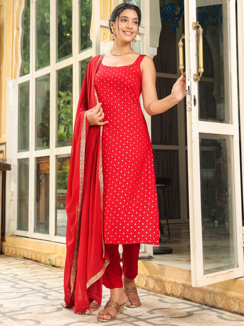 Janasya Women's Pink Georgette Embroidered Top With Pant & Cape Set - Image 6