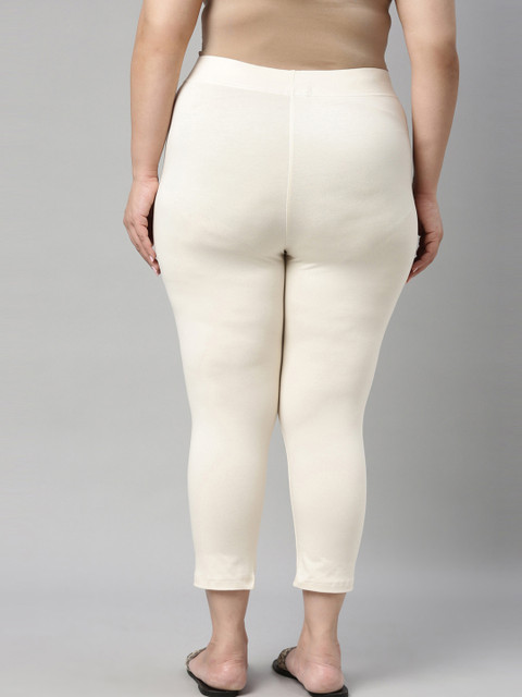 Go Colors Plus Size Mid Rise Slim Fit Ankle Length Leggings - Image 4