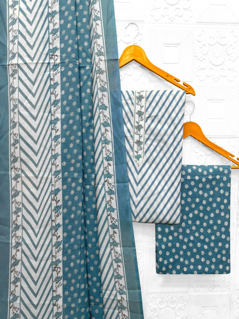 CLEMIRA Printed Pure Cotton Unstitched Dress Material