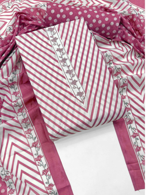 CLEMIRA Printed Pure Cotton Unstitched Dress Material