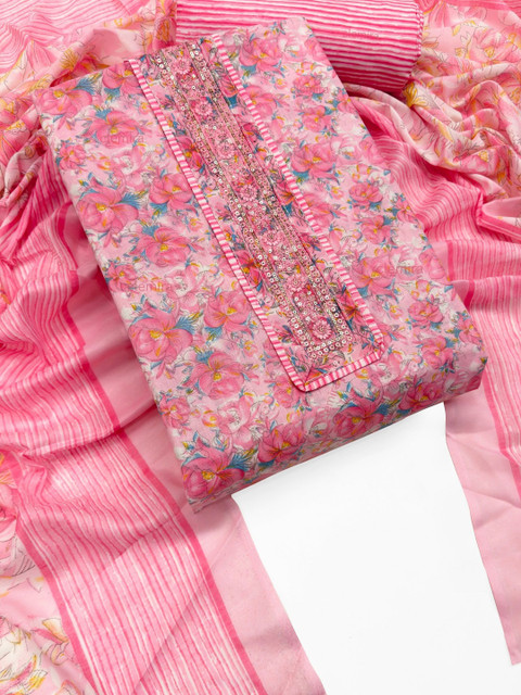 CLEMIRA Printed Pure Cotton Unstitched Dress Material