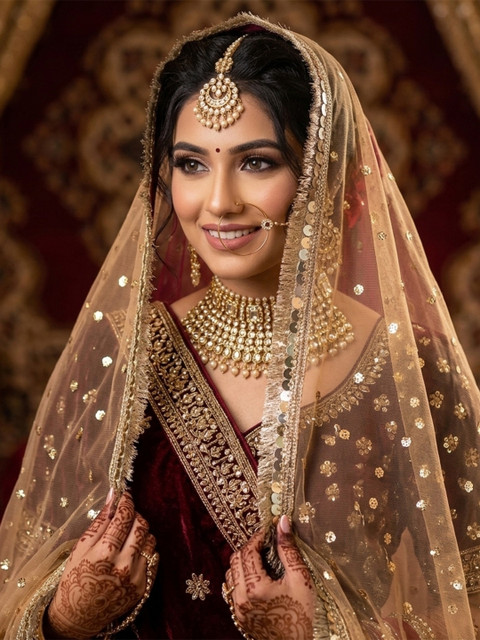 Navti Creations Women Embroidered Dupatta with Sequinned Border