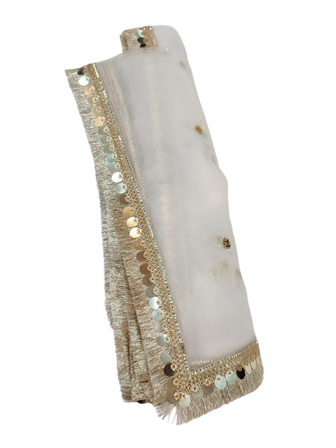 Navti Creations Embroidered Net Dupatta with Sequinned - Image 5