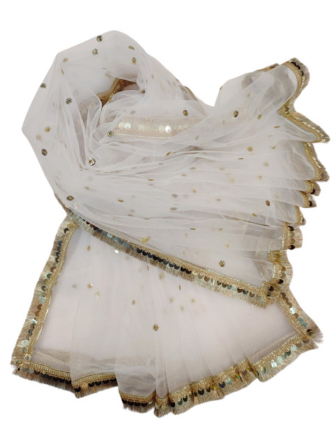 Navti Creations Embroidered Net Dupatta with Sequinned - Image 4