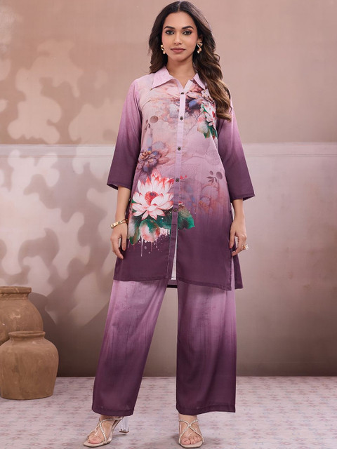 MASSTANI BY INDDUS Floral Printed Top with Palazzos