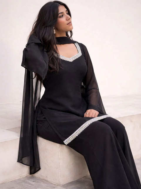 TRYAMBAKAM Women Regular Kurta with Sharara & With Dupatta - Image 3