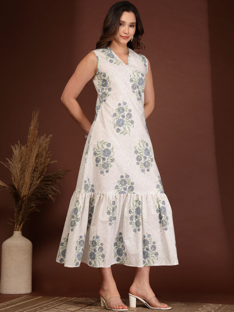 DAEVISH Floral Print Fit & Flare Midi Dress - Image 7