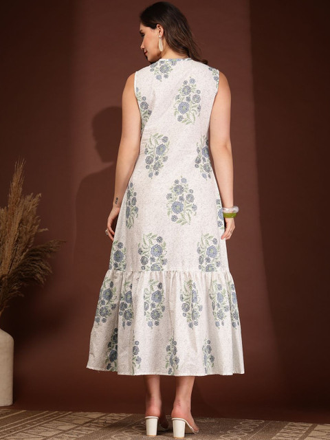 DAEVISH Floral Print Fit & Flare Midi Dress - Image 2