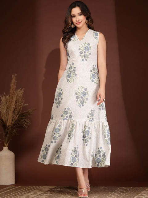 DAEVISH Floral Print Fit & Flare Midi Dress - Image 3