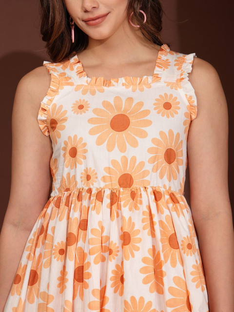 DAEVISH Floral Printed Fit & Flare Midi Dress - Image 5