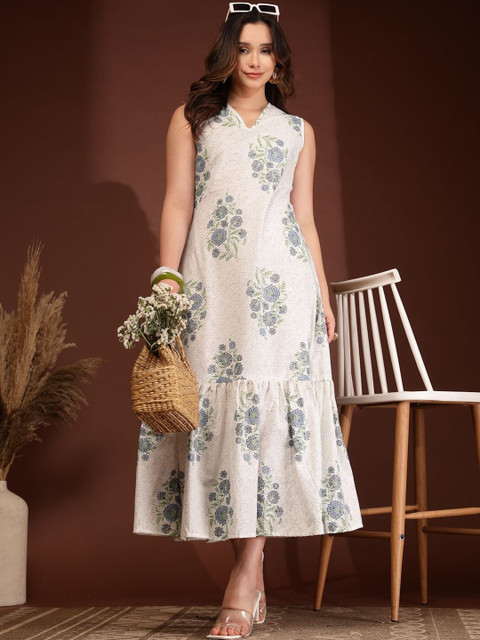DAEVISH Floral Print Fit & Flare Midi Dress - Image 4