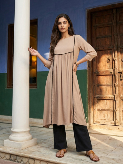 fusion by glitchez Gathered A-Line Kurta - Image 5