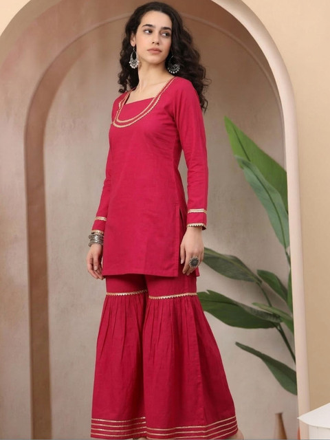 Chemistry Solid Kurti with Sharara Set - Image 2