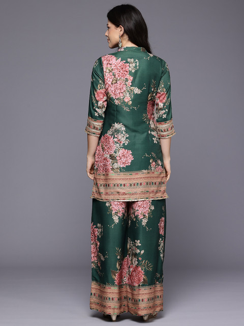 Ahalyaa Printed Mandarin Collar Tunic with Palazzos - Image 7