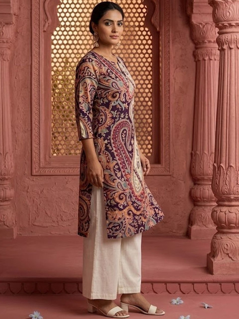 NAVYAAZRI Women Paisley Printed Kurta - Image 3