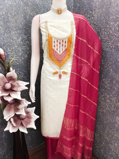 Rangtulika Ethnics Embroidered Unstitched Dress Material