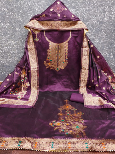 Rangtulika Ethnics Embroidered Organza Unstitched Dress Material