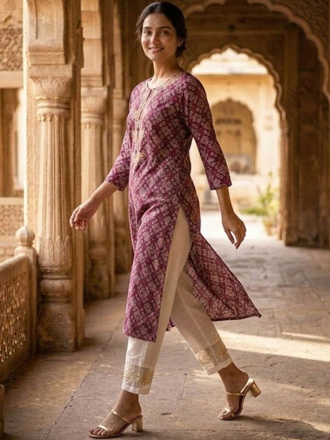 AADVIKA Women Ethnic Motifs Printed Thread Work Kurta - Image 5
