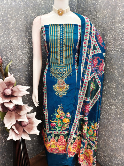 Rangtulika Ethnics Embroidered Unstitched Dress Material
