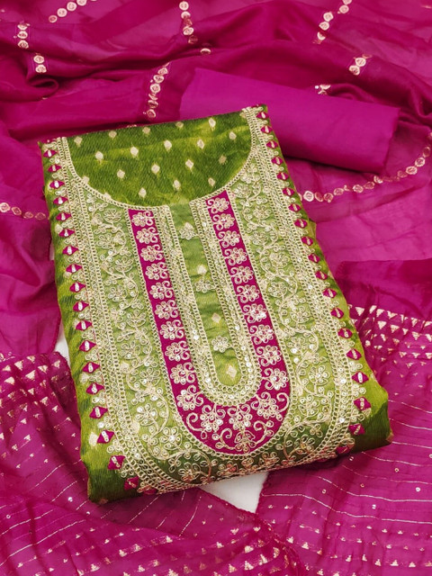 Rangtulika Ethnics Embroidered Unstitched Dress Material