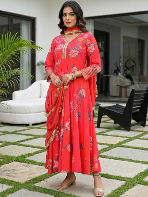 AADVIKA Women Floral Printed Floral Anarkali Kurta