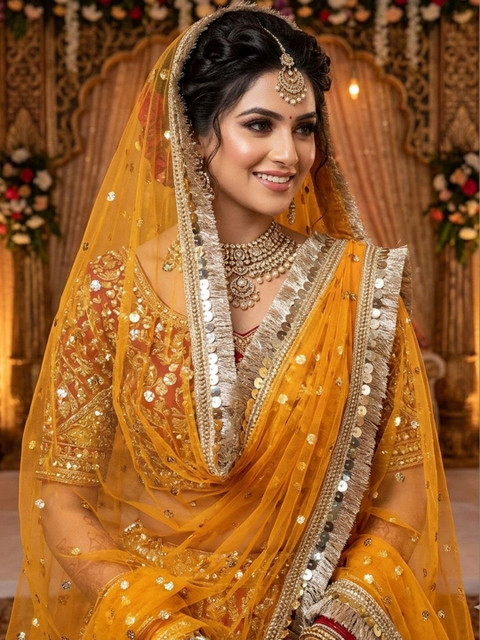 Navti Creations Embroidered Dupatta with Sequinned