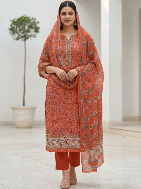 KTI Printed Unstitched Dress Material