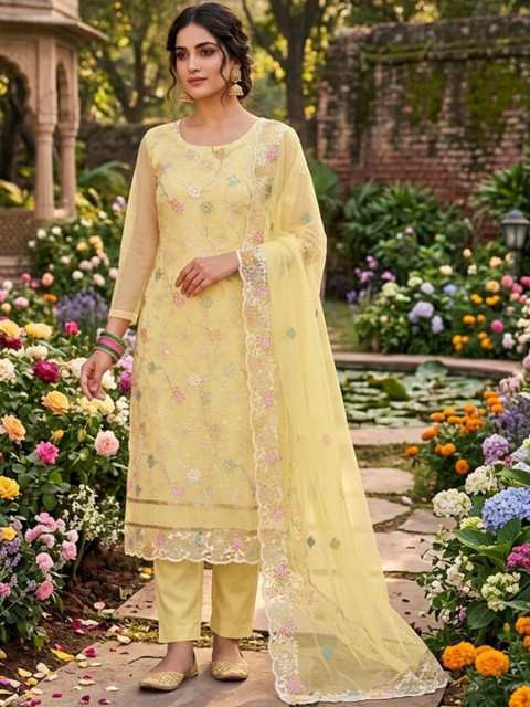 F 13 STUDIO Embroidered Unstitched Dress Material