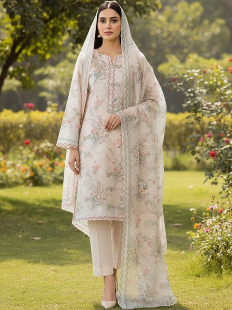 KTI Printed Unstitched Dress Material