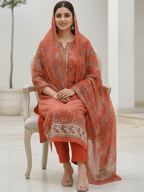 KTI Printed Unstitched Dress Material - Image 4