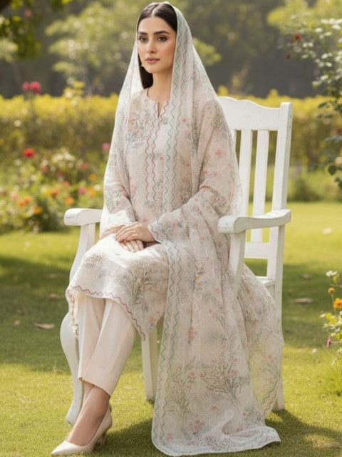 KTI Printed Unstitched Dress Material - Image 4