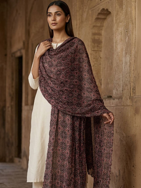 Dupatta Bazaar Ethnic Motifs Printed Kalamkari Dupatta