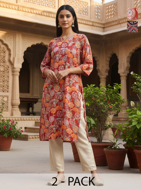 Milvia Women Floral Printed Floral Crepe Kurta